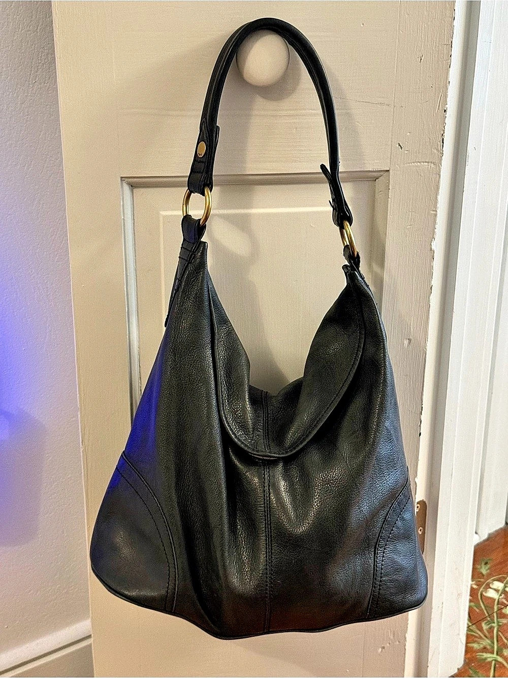 Frye Black Leather Hobo Bag